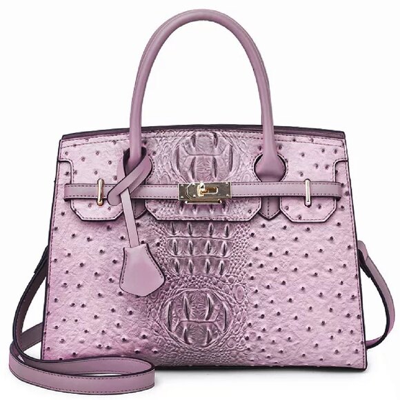 brand new “Wirkin” LILAC Mellow World VIRGINIA Faux Croc/Ostrich HandBag Satchel